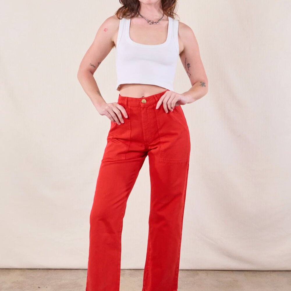 NWT Big Bud Press Mid-Rise Work Pants in Mustang Red Size XS